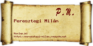 Peresztegi Milán névjegykártya