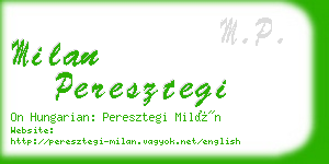 milan peresztegi business card